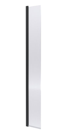 Hudson Reed Wetroom Screens 300mm Fluted Hinged Flipper Screen Contemp Matt Black Aluminium 1950x322x27mm - JJ Building Materials