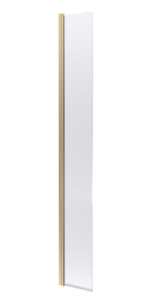 Hudson Reed Wetroom Screens 300mm Hinged Flipper Screen Contemp Brushed Brass Aluminium 1950x322x27mm - JJ Building Materials