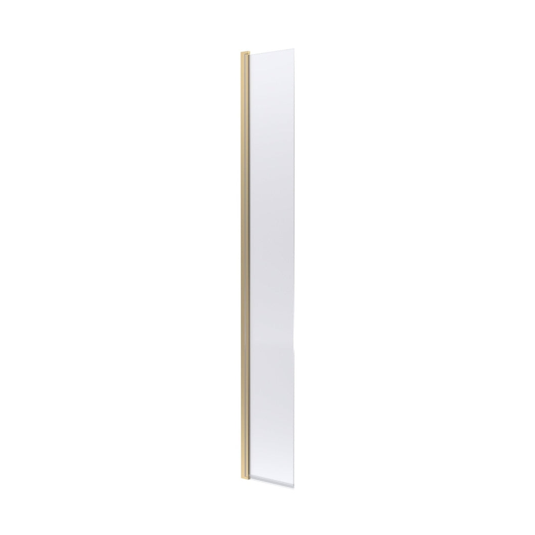 Hudson Reed Wetroom Screens 300mm Hinged Flipper Screen Contemp Brushed Brass Aluminium 1950x322x27mm - JJ Building Materials