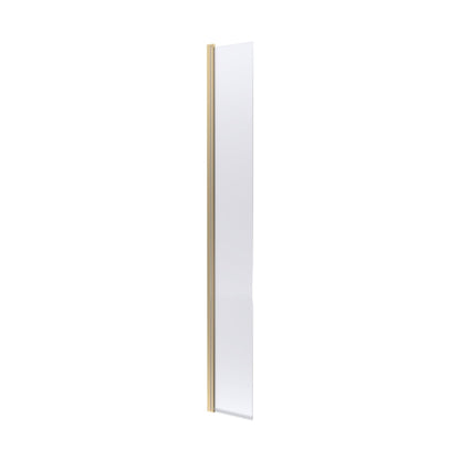Hudson Reed Wetroom Screens 300mm Hinged Flipper Screen Contemp Brushed Brass Aluminium 1950x322x27mm - JJ Building Materials