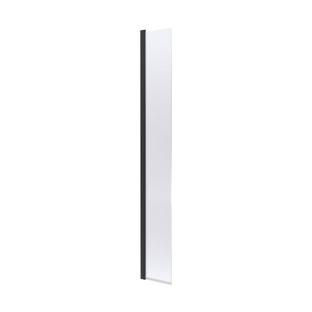 Hudson Reed Wetroom Screens 300mm Hinged Flipper Screen Contemp Matt Black Aluminium 1950x322x27mm - JJ Building Materials