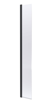 Hudson Reed Wetroom Screens 300mm Hinged Flipper Screen Contemp Matt Black Aluminium 1950x322x27mm - JJ Building Materials