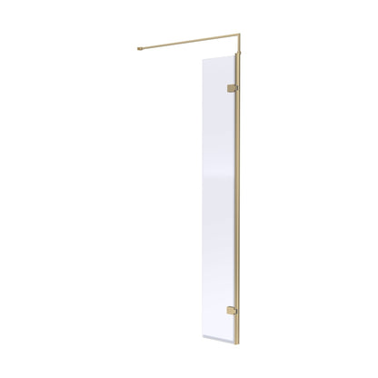 Hudson Reed Wetroom Screens 300mm Wetroom Swing Screen Contemp Brushed Brass Aluminium 1950x322x27mm - JJ Building Materials