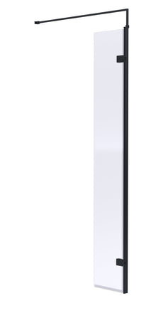 Hudson Reed Wetroom Screens 300mm Wetroom Swing Screen Contemp Matt Black Aluminium 1950x322x27mm - WRSBP30 - JJ Building Materials