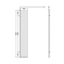Hudson Reed Wetroom Screens 300x1950 Fluted Hinged Screen With Support Bar Contemp Chrome Aluminium 1950x322x27mm - JJ Building Materials