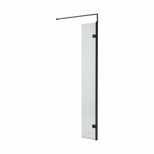 Hudson Reed Wetroom Screens 300x1950 Fluted Hinged Screen With Support Bar Contemp Matt Black Aluminium 1950x322x27mm - JJ Building Materials