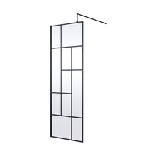 Hudson Reed Wetroom Screens 700mm Abstract Frame Wetroom Screen Contemp Matt Black Aluminium 1950x700x14mm - JJ Building Materials