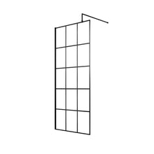 Hudson Reed Wetroom Screens 700mm Framed Wetroom Screen Contemp Matt Black Aluminium 1950x700x14mm - JJ Building Materials