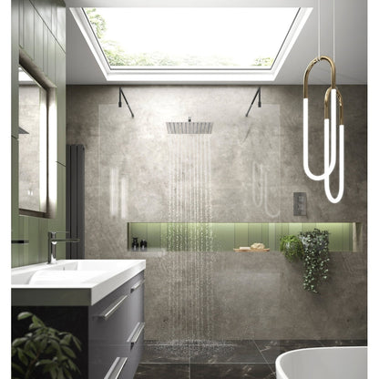 Hudson Reed Wetroom Screens 700mm Wetroom Screen With Arms And Feet Contemp Matt Black Aluminium 1950x700x14mm - JJ Building Materials