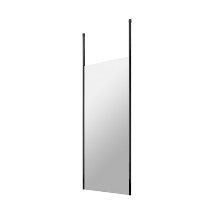 Hudson Reed Wetroom Screens 700mm Wetroom Screen With Ceiling Posts Contemp Matt Black Aluminium 1950x700x14mm - JJ Building Materials