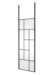 Hudson Reed Wetroom Screens 760mm Abstract Frame Wetroom Screen With Ceiling Posts Contemp Matt Black Aluminium 1950x810x60mm - JJ Building Materials