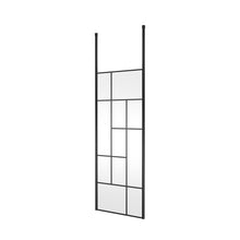 Hudson Reed Wetroom Screens 800mm Abstract Frame Wetroom Screen With Ceiling Posts Contemp Matt Black Aluminium 1950x850x60mm - JJ Building Materials
