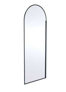 Hudson Reed Wetroom Screens 800mm Arched Wetroom Screen Contemp Matt Black Aluminium 1950x793x14mm - JJ Building Materials