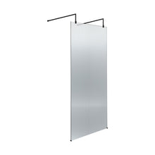 Hudson Reed Wetroom Screens 800mm Fluted Wetroom Scren With Arms & Feet Contemp Matt Black Aluminium 2070x850x1000mm - JJ Building Materials