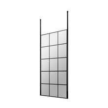Hudson Reed Wetroom Screens 800mm Frame Screen With Ceiling Posts Contemp Matt Black Aluminium 1950x800x14mm - JJ Building Materials