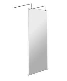 Hudson Reed Wetroom Screens 800mm Wetroom Screen With Arms And Feet Contemp Chrome Aluminium 1950x798x14mm - JJ Building Materials