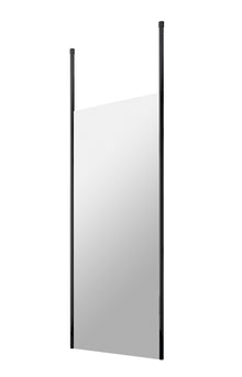 Hudson Reed Wetroom Screens 800mm Wetroom Screen With Ceiling Posts Contemp Matt Black Aluminium 1950x800x14mm - JJ Building Materials