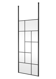Hudson Reed Wetroom Screens 900mm Abstract Frame Wetroom Screen With Ceiling Posts Contemp Matt Black Aluminium 1950x950x60mm - JJ Building Materials