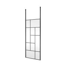 Hudson Reed Wetroom Screens 900mm Abstract Frame Wetroom Screen With Ceiling Posts Contemp Matt Black Aluminium 1950x950x60mm - JJ Building Materials