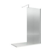 Hudson Reed Wetroom Screens 900mm Fluted Wetroom Screen With Support Bar Contemp Chrome Aluminium 1950x900x14mm - JJ Building Materials