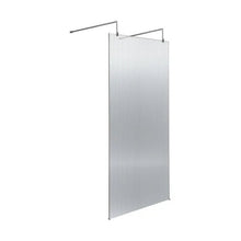 Hudson Reed Wetroom Screens 900mm Fluted Wetroom Scren With Arms & Feet Contemp Chrome Aluminium 2070x950x1000mm - JJ Building Materials