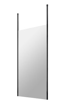 Hudson Reed Wetroom Screens 900mm Wetroom Screen With Ceiling Posts Contemp Matt Black Aluminium 1950x900x14mm - JJ Building Materials