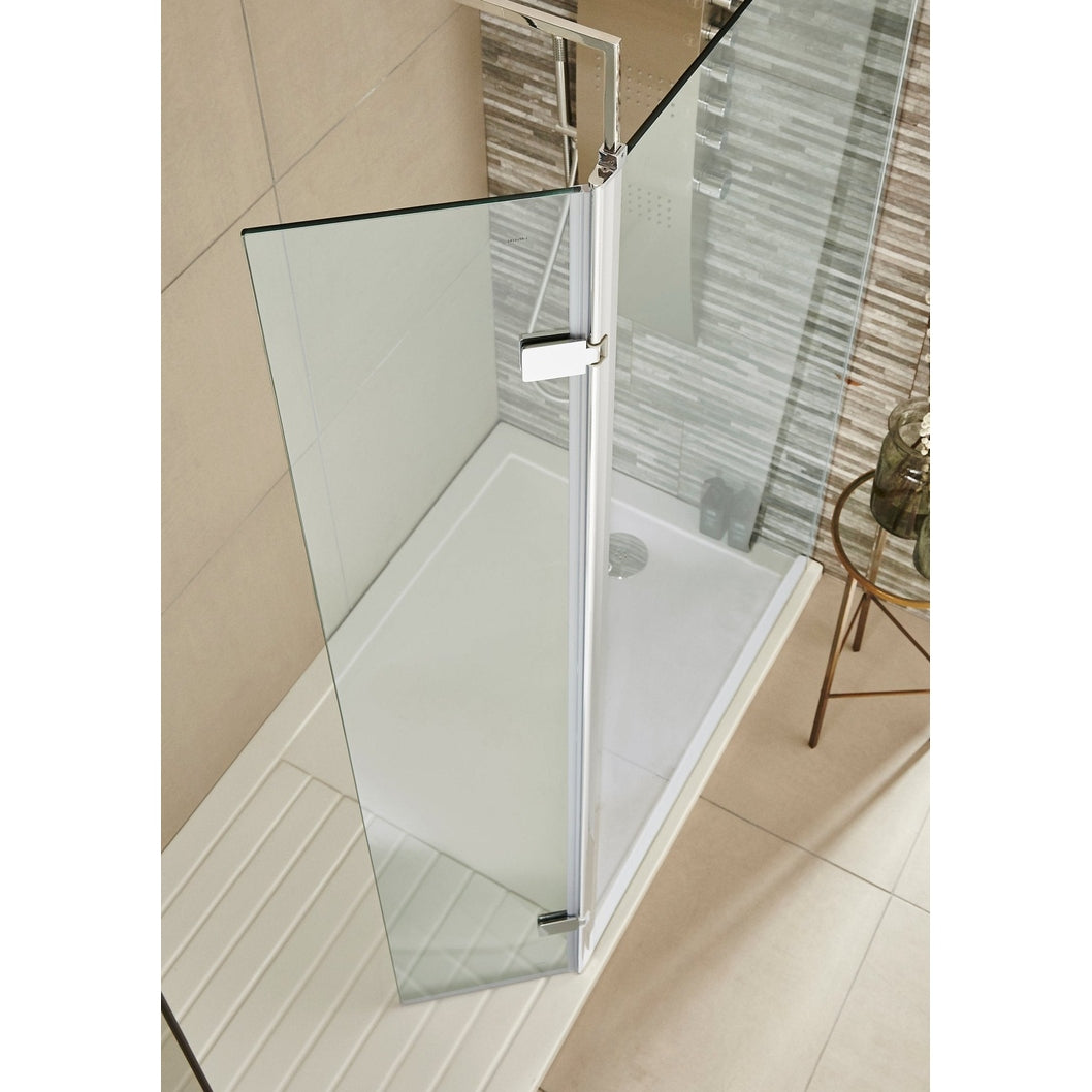 Hudson Reed Wetroom Screens Chrome Wetroom Swing Screen 300 X 1950mm Contemp Aluminium - JJ Building Materials