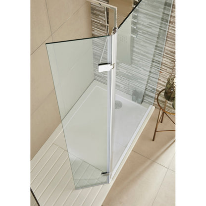 Hudson Reed Wetroom Screens Chrome Wetroom Swing Screen 300 X 1950mm Contemp Aluminium - JJ Building Materials