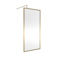 Hudson Reed Wetroom Screens Full Outer Frame Wetroom Screen 1950x1000x8mm Contemp Brushed Brass Aluminium 1950x1000x1000mm - JJ Building Materials