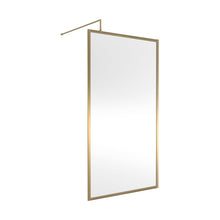 Hudson Reed Wetroom Screens Full Outer Frame Wetroom Screen 1950x1100x8mm Contemp Brushed Brass Aluminium 1950x1100x1000mm - JJ Building Materials