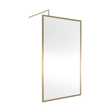 Hudson Reed Wetroom Screens Full Outer Frame Wetroom Screen 1950x1200x8mm Contemp Brushed Brass Aluminium 1950x1200x1000mm - JJ Building Materials