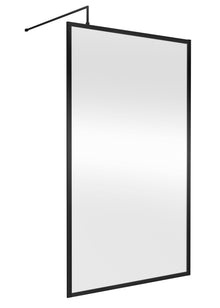 Hudson Reed Wetroom Screens Full Outer Frame Wetroom Screen 1950x1200x8mm Contemp Matt Black Aluminium 1950x1200x1000mm - JJ Building Materials