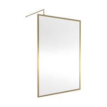 Hudson Reed Wetroom Screens Full Outer Frame Wetroom Screen 1950x1400x8mm Contemp Brushed Brass Aluminium 1950x1400x1000mm - JJ Building Materials