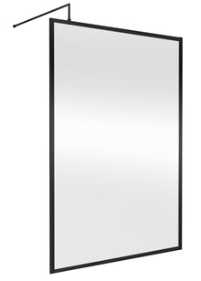Hudson Reed Wetroom Screens Full Outer Frame Wetroom Screen 1950x1400x8mm Contemp Matt Black Aluminium 1950x1400x1000mm - JJ Building Materials