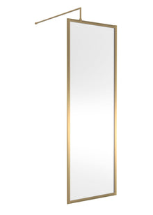 Hudson Reed Wetroom Screens Full Outer Frame Wetroom Screen 1950x700x8mm Contemp Brushed Brass Aluminium 1950x700x1000mm - JJ Building Materials