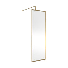 Hudson Reed Wetroom Screens Full Outer Frame Wetroom Screen 1950x700x8mm Contemp Brushed Brass Aluminium 1950x700x1000mm - JJ Building Materials