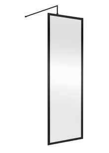Hudson Reed Wetroom Screens Full Outer Frame Wetroom Screen 1950x700x8mm Contemp Matt Black Aluminium 1950x700x1000mm - JJ Building Materials
