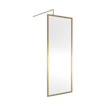 Hudson Reed Wetroom Screens Full Outer Frame Wetroom Screen 1950x800x8mm Contemp Brushed Brass Aluminium 1950x800x1000mm - JJ Building Materials