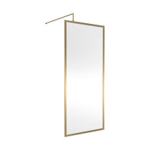 Hudson Reed Wetroom Screens Full Outer Frame Wetroom Screen 1950x900x8mm Contemp Brushed Brass Aluminium 1950x900x1000mm - JJ Building Materials