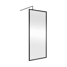 Hudson Reed Wetroom Screens Full Outer Frame Wetroom Screen 1950x900x8mm Contemp Matt Black Aluminium 1950x900x1000mm - JJ Building Materials