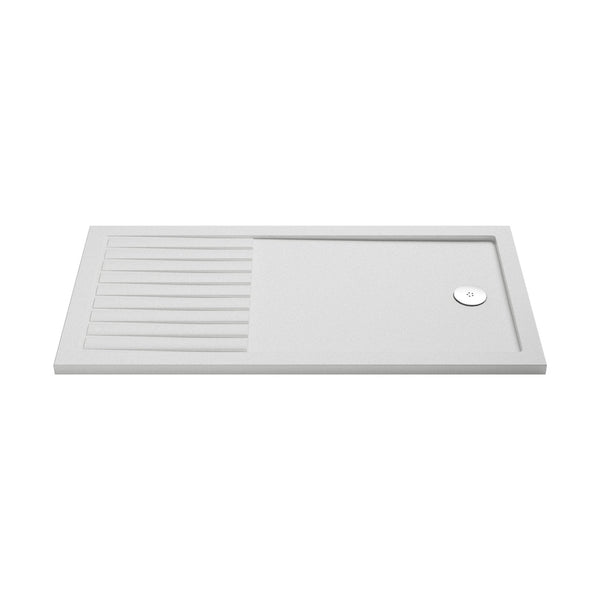 Hudson Reed Wetroom Trays Slip Resistant Rectangular Walk-in Shower Tray 1600 X 800mm Contemp White Acrylic Capped Abs Caco3 And Pu - JJ Building Materials