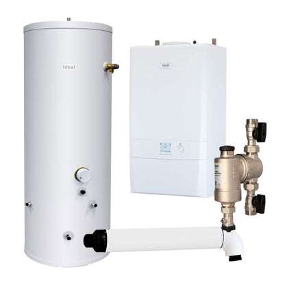 Ideal Heating Logic Max Heat2 30kW, Horizontal Flue & Pro Indirect Cylinder - JJ Building Materials