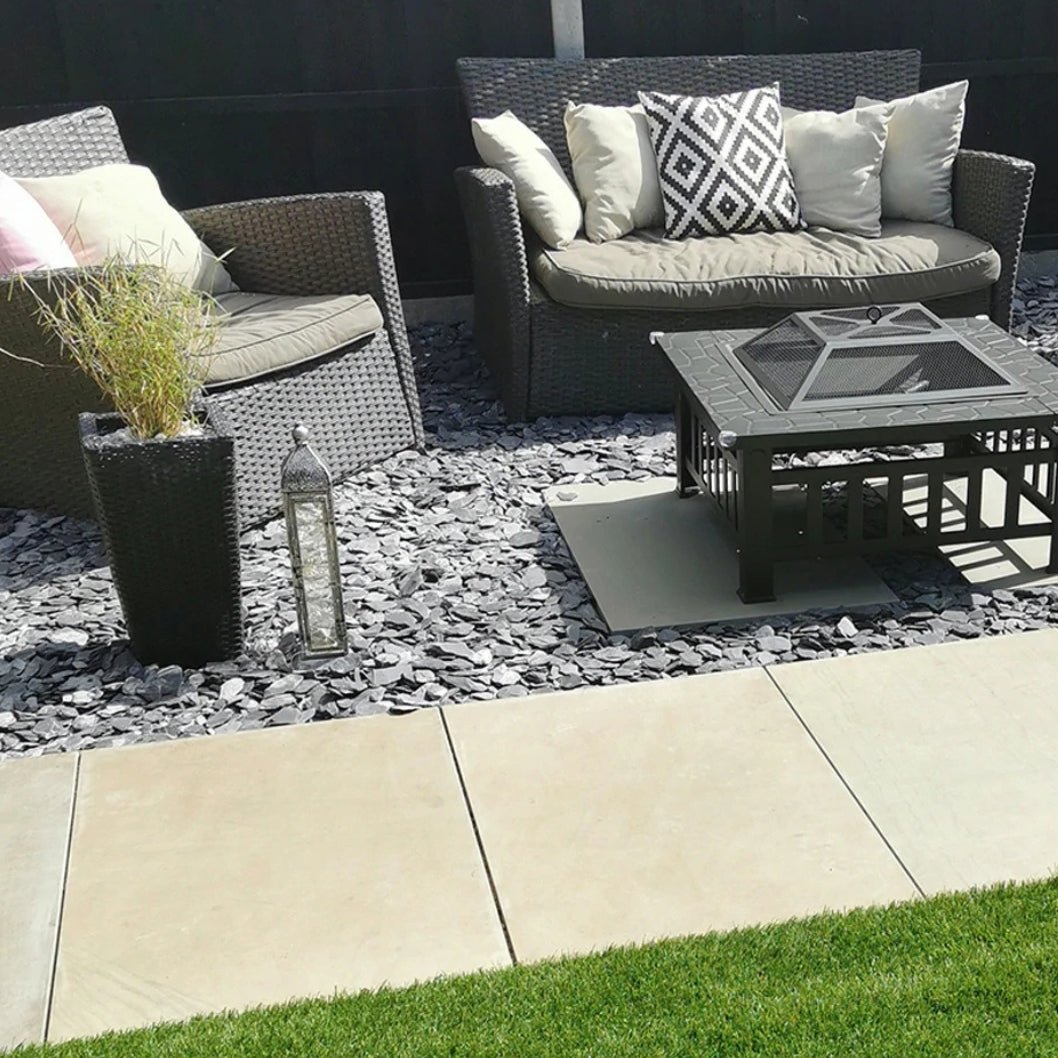 Imperial Green Indian 20mm Sandstone Paving Slabs - Sawn & Honed - JJ Building Materials