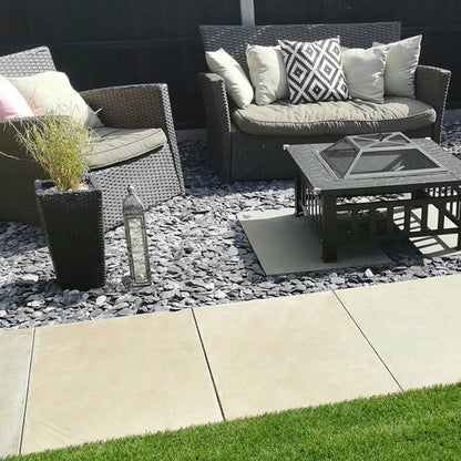 Imperial Green Indian 20mm Sandstone Paving Slabs - Sawn & Honed - JJ Building Materials