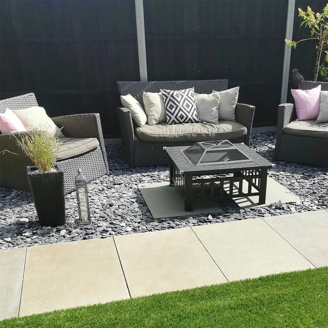 Imperial Green Indian 20mm Sandstone Paving Slabs - Sawn & Honed - JJ Building Materials