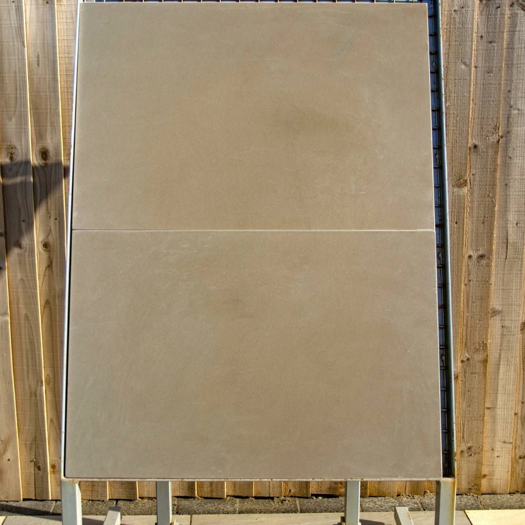 Imperial Green Indian 20mm Sandstone Paving Slabs - Sawn & Honed - JJ Building Materials