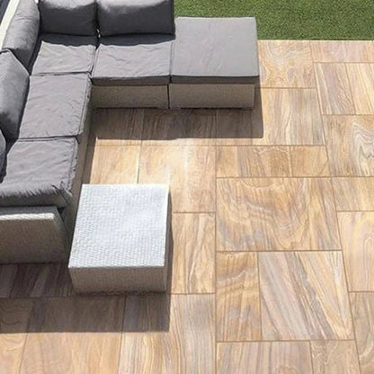 Imperial Green Indian 20mm Sandstone Paving Slabs - Sawn & Honed - Patio Kit - JJ Building Materials