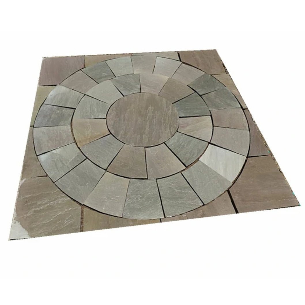 Imperial Green Indian 22mm Sandstone Circle Kit - Riven - JJ Building Materials