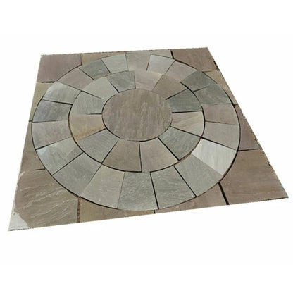 Imperial Green Indian 22mm Sandstone Circle Kit - Riven - JJ Building Materials