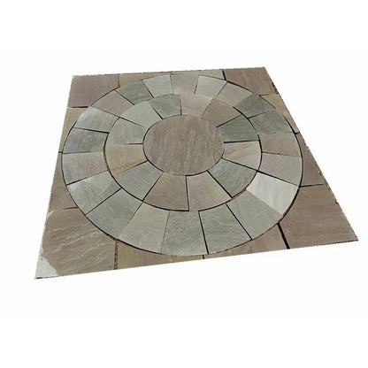 Imperial Green Indian 22mm Sandstone Circle Kit - Riven - JJ Building Materials